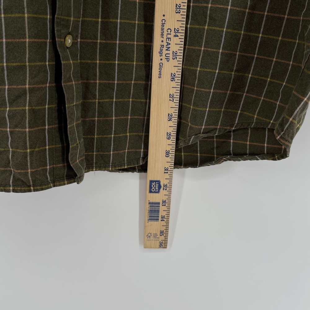 Orvis Country Twill Shirt Men's XL Olive Green Plaid Cotton Button Down LS - Picture 10 of 11